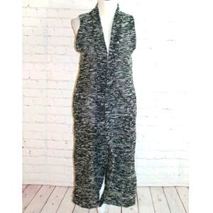French Laundry Loose Knit Marbled Duster Vest Cardigan Medium NWOT